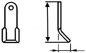 ZACCESORIOS 570760 - CUCHILLA DERBROZADOR CURVA 40 L 130 PLETINA 40X6 Ø12.5 MM
