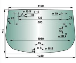 CRISTAL / ACCESORIOS CABINA 6517713M4 - CRISTAL TRASERO 1165-1255X690 MM